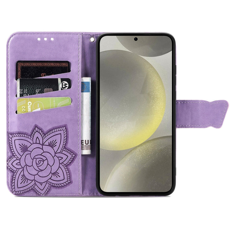 For Samsung Galaxy A36 Butterfly Love Flower Embossed Leather Phone Case