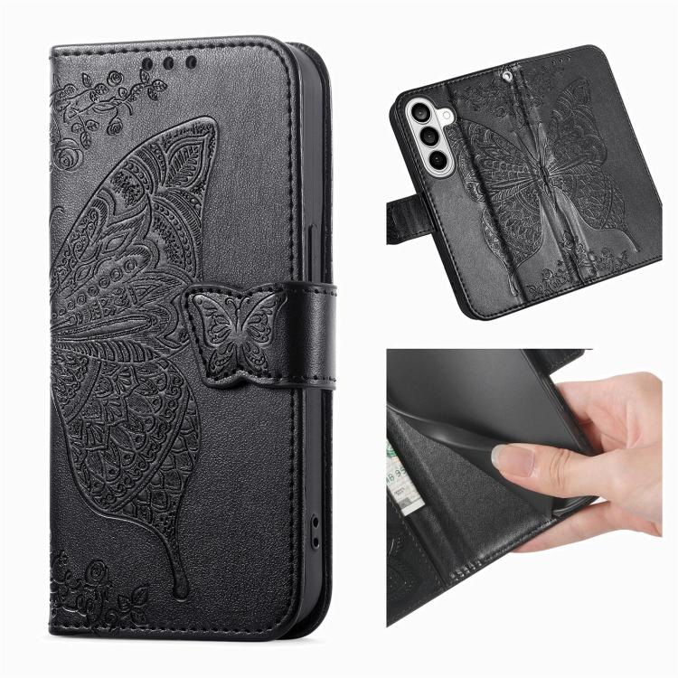 For Samsung Galaxy S26+ 5G Butterfly Love Flower Embossed Leather Phone Case