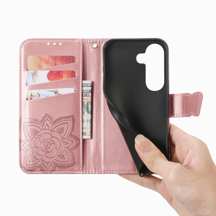For Samsung Galaxy S26+ 5G Butterfly Love Flower Embossed Leather Phone Case