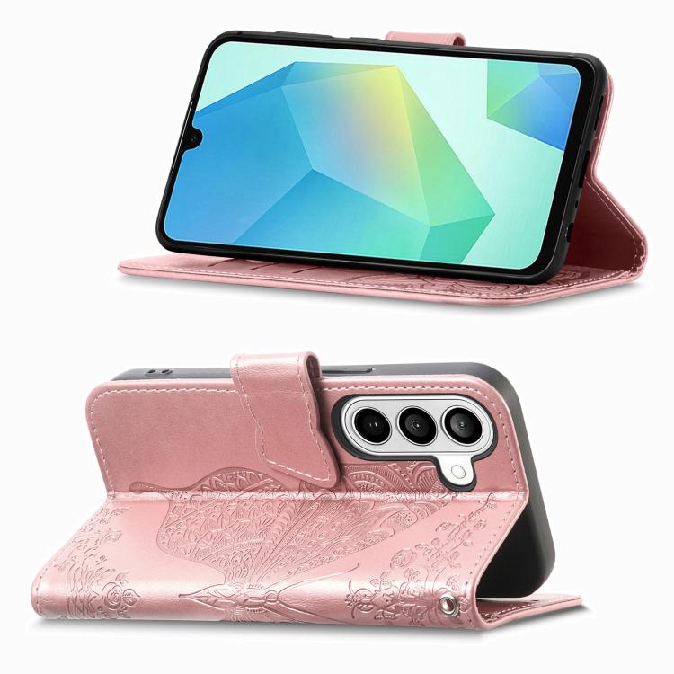 For Samsung Galaxy S26+ 5G Butterfly Love Flower Embossed Leather Phone Case