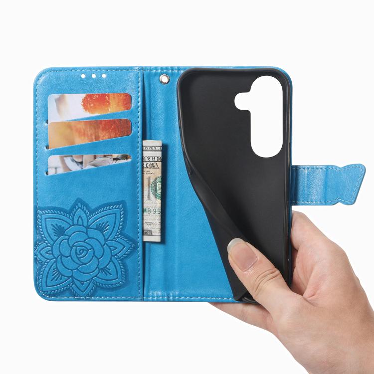 For Samsung Galaxy S26+ 5G Butterfly Love Flower Embossed Leather Phone Case