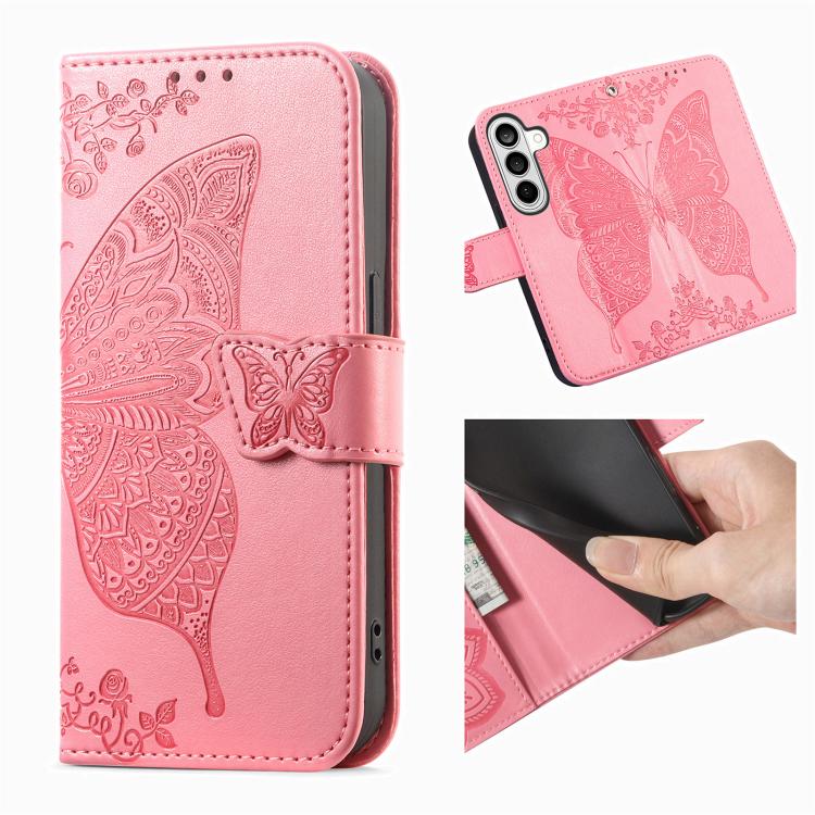 For Samsung Galaxy S26+ 5G Butterfly Love Flower Embossed Leather Phone Case