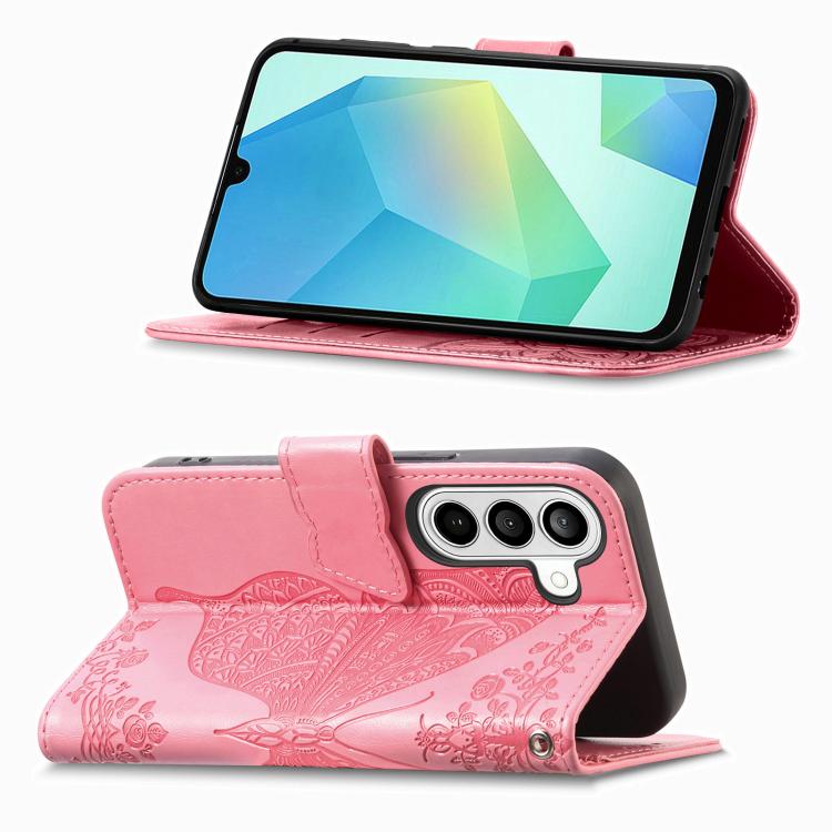 For Samsung Galaxy S26+ 5G Butterfly Love Flower Embossed Leather Phone Case