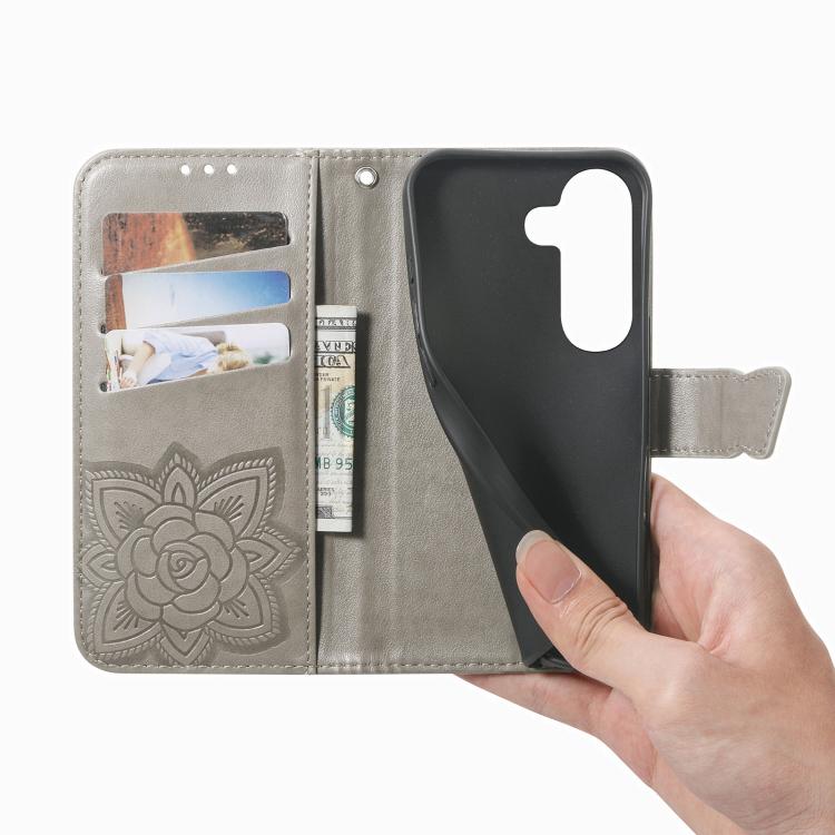 For Samsung Galaxy S26+ 5G Butterfly Love Flower Embossed Leather Phone Case