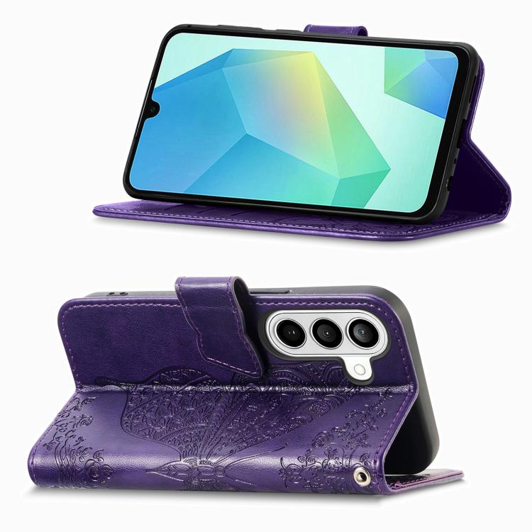 For Samsung Galaxy S26+ 5G Butterfly Love Flower Embossed Leather Phone Case