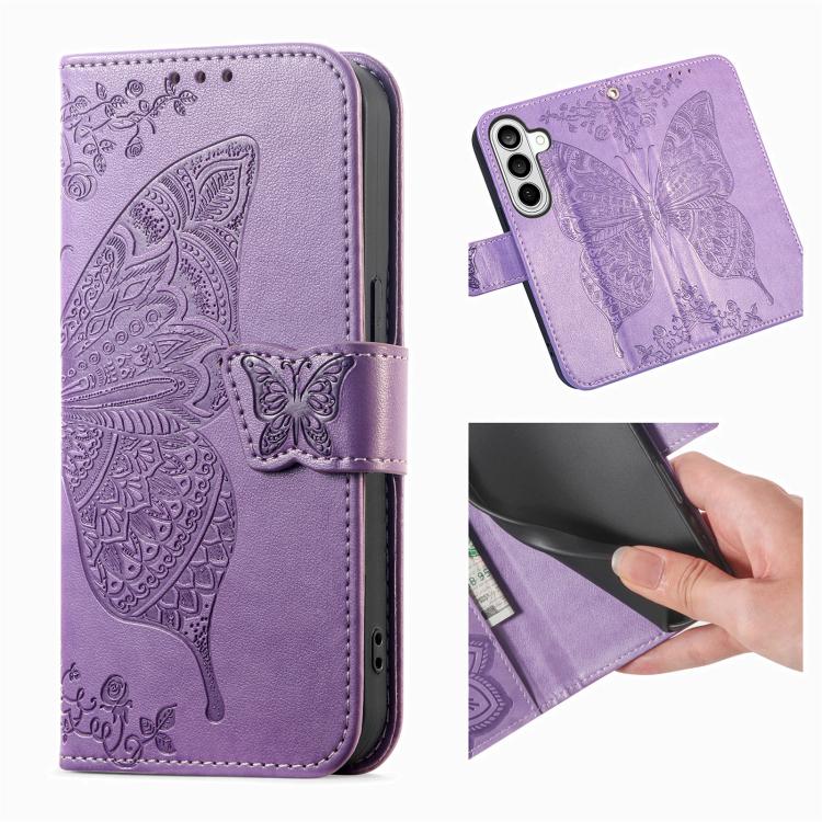 For Samsung Galaxy S26+ 5G Butterfly Love Flower Embossed Leather Phone Case