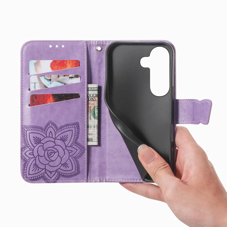 For Samsung Galaxy S26+ 5G Butterfly Love Flower Embossed Leather Phone Case