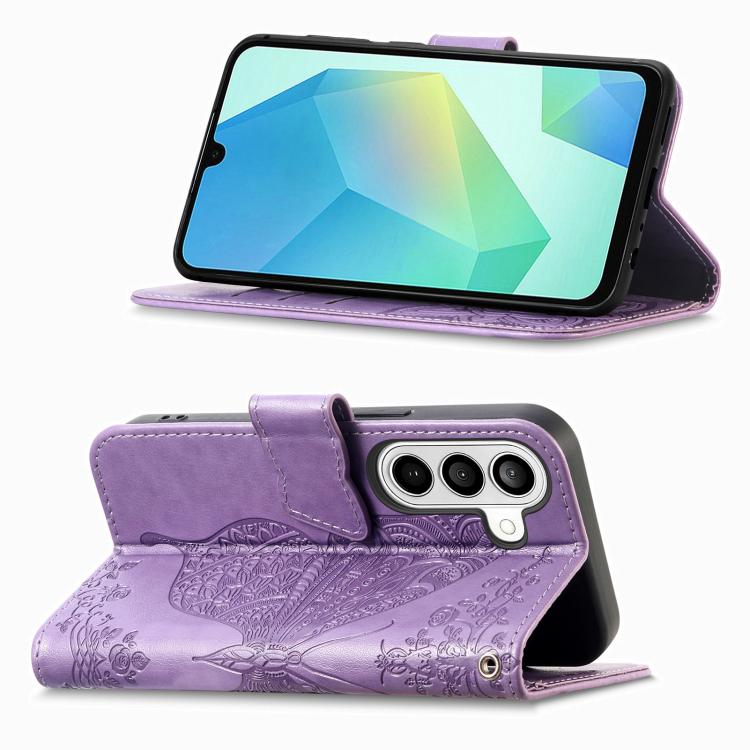 For Samsung Galaxy S26+ 5G Butterfly Love Flower Embossed Leather Phone Case