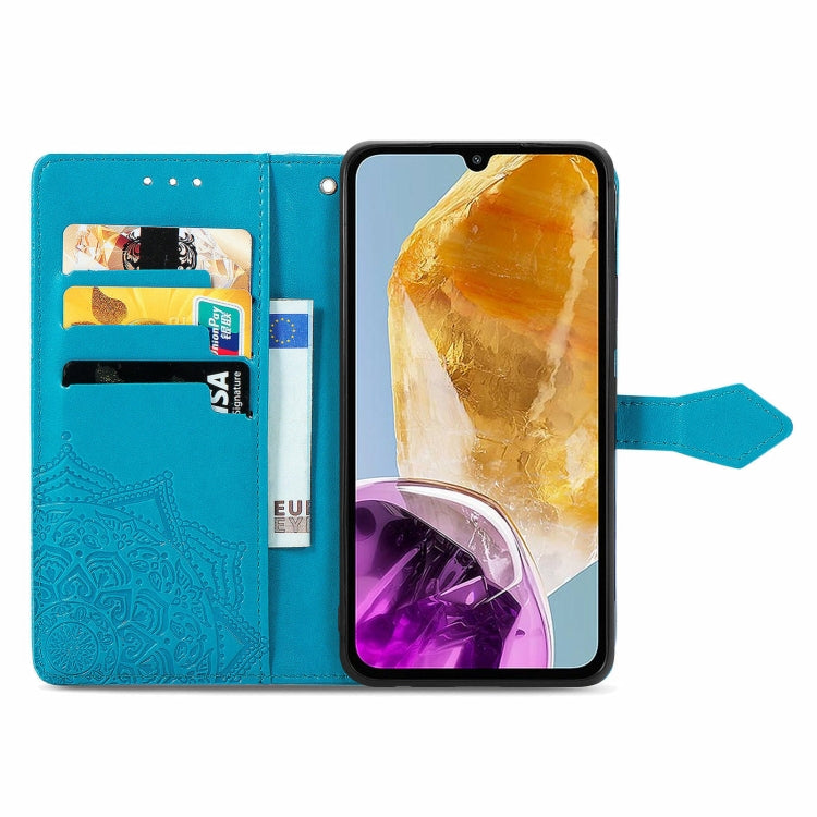 For Samsung Galaxy M15 Mandala Flower Embossed Leather Phone Case