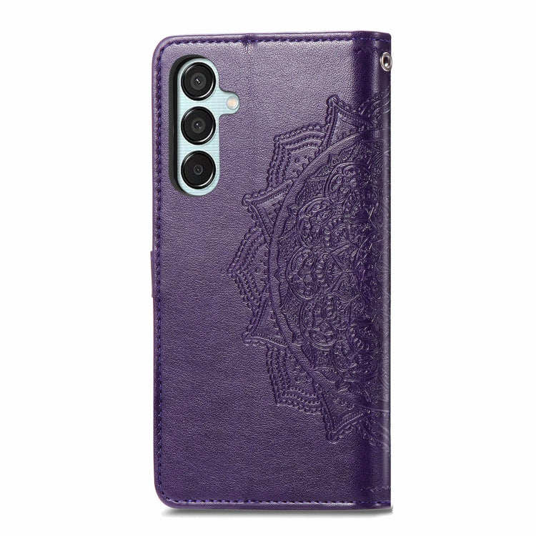 For Samsung Galaxy M15 Mandala Flower Embossed Leather Phone Case