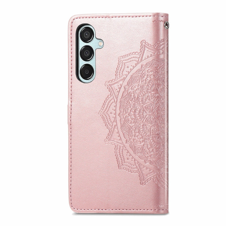For Samsung Galaxy M15 Mandala Flower Embossed Leather Phone Case