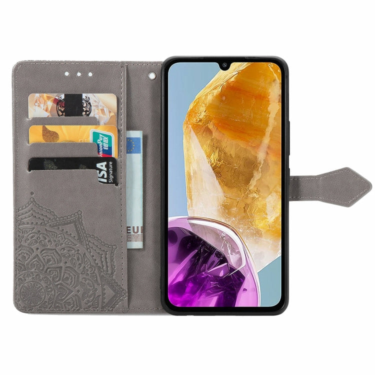 For Samsung Galaxy M15 Mandala Flower Embossed Leather Phone Case