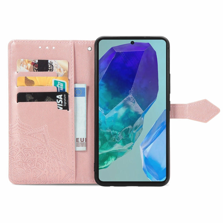 For Samsung Galaxy A06 4G Mandala Flower Embossed Leather Phone Case