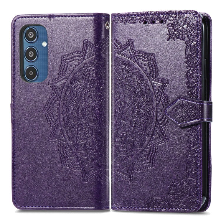 For Samsung Galaxy M35 Mandala Flower Embossed Leather Phone Case