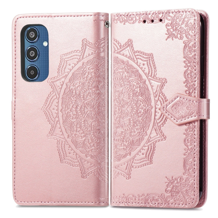 For Samsung Galaxy M35 Mandala Flower Embossed Leather Phone Case