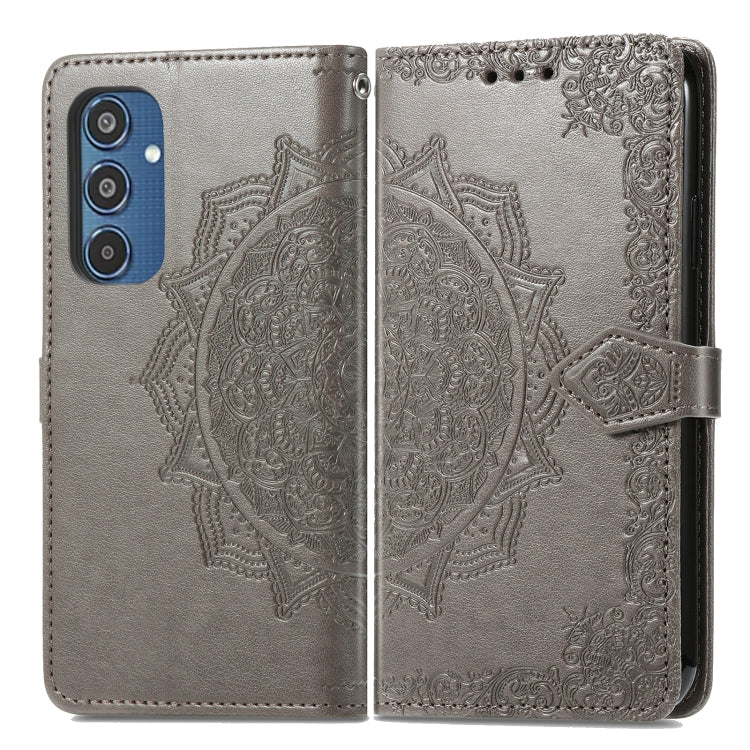 For Samsung Galaxy M35 Mandala Flower Embossed Leather Phone Case