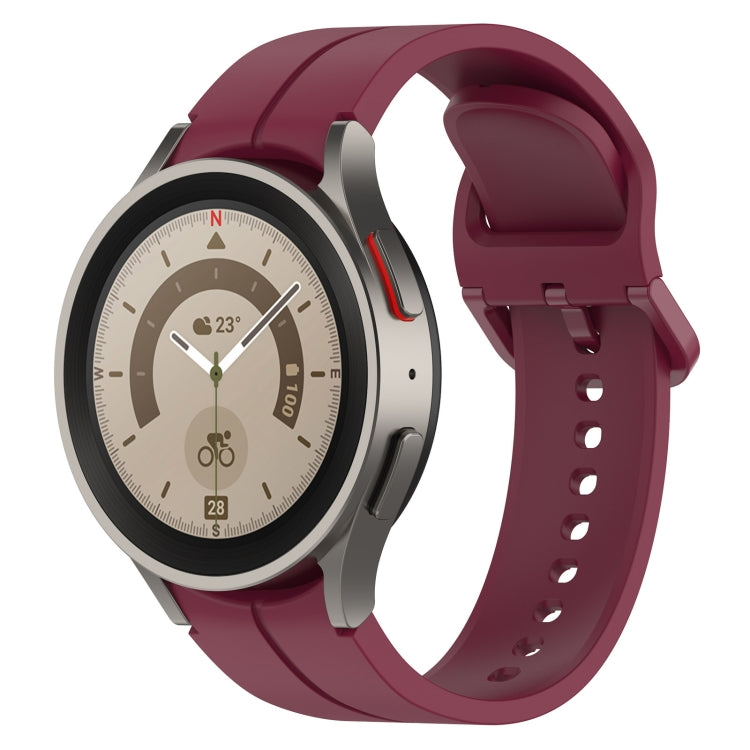 For Samsung Galaxy Watch 6 / 6 Classic Grooved Color Buckle Silicone Watch Band