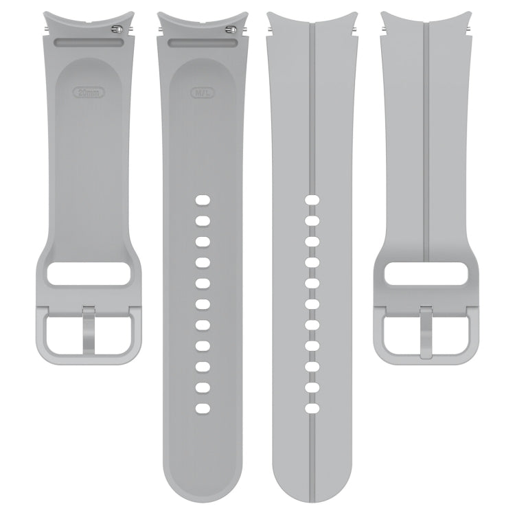 For Samsung Galaxy Watch 6 / 6 Classic Grooved Color Buckle Silicone Watch Band