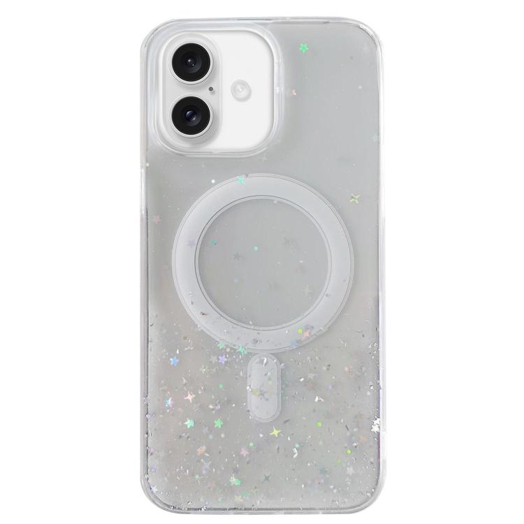 For iPhone 16 Glitter MagSafe Hybrid Clear TPU Phone Case