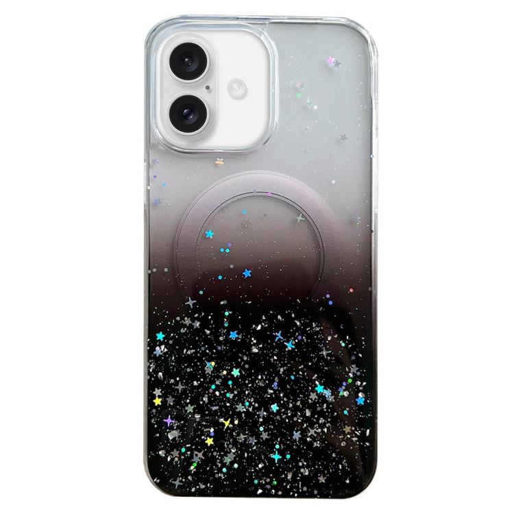 For iPhone 16 Glitter MagSafe Hybrid Clear TPU Phone Case