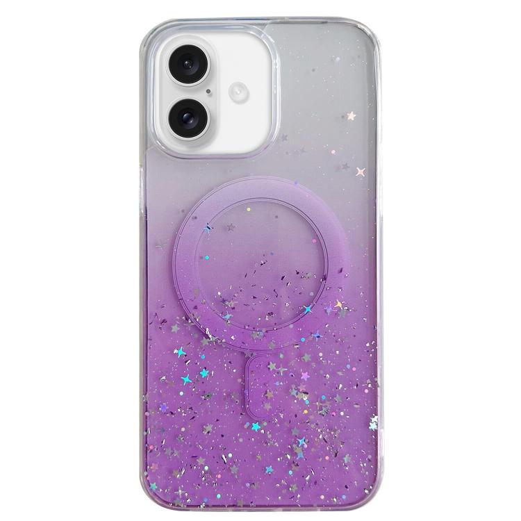 For iPhone 16 Glitter MagSafe Hybrid Clear TPU Phone Case