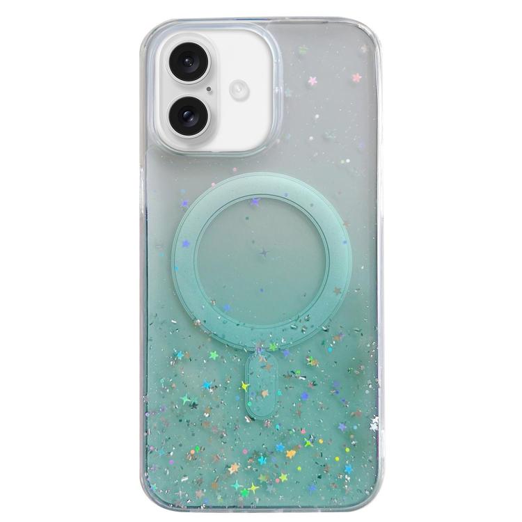 For iPhone 16 Glitter MagSafe Hybrid Clear TPU Phone Case