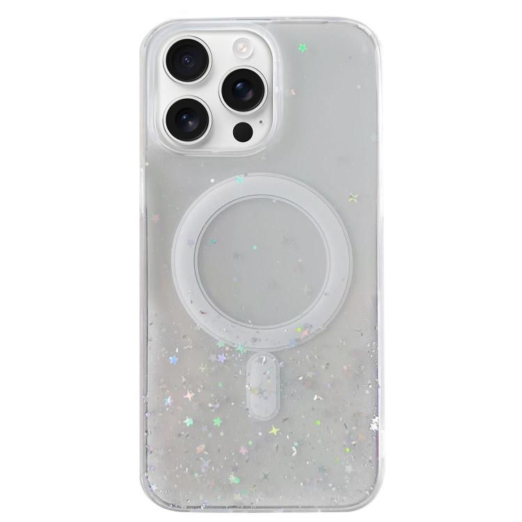 For iPhone 16 Pro Glitter MagSafe Hybrid Clear TPU Phone Case