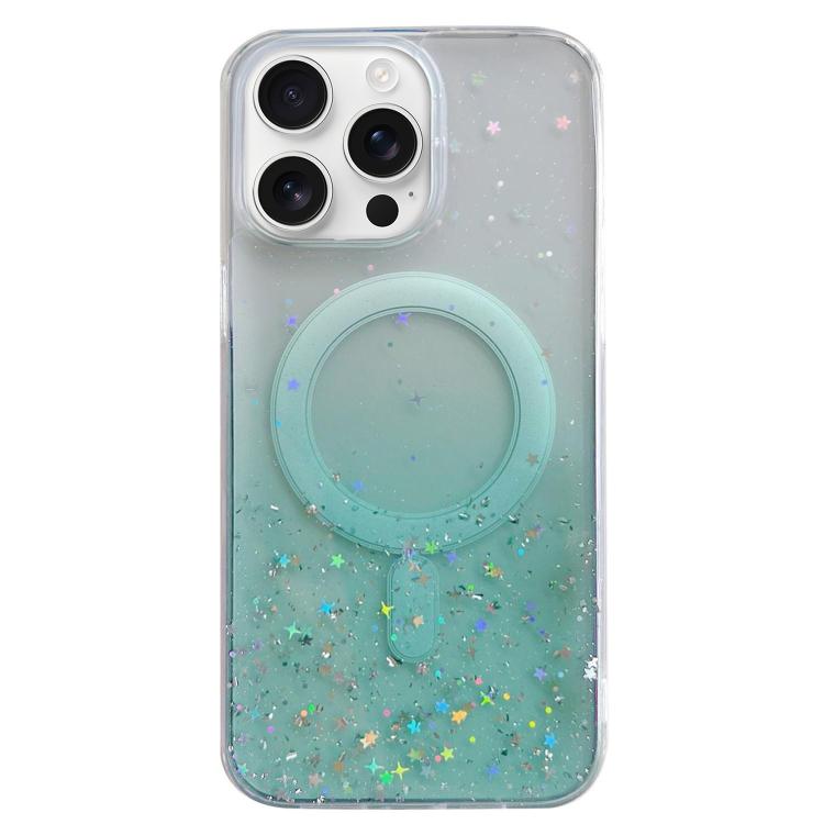 For iPhone 16 Pro Glitter MagSafe Hybrid Clear TPU Phone Case