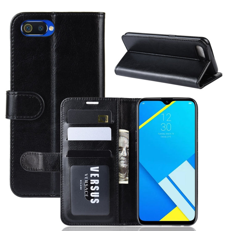 R64 Texture Single Fold Horizontal Flip Leather Case for OPPO Realme C2/OPPO A1K, with Holder & Card Slots & Wallet