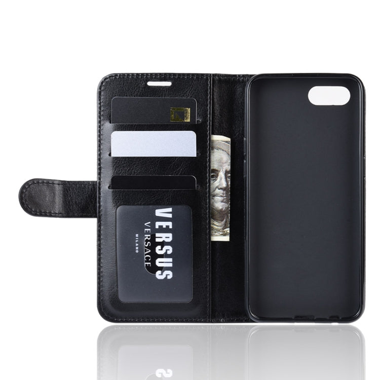 R64 Texture Single Fold Horizontal Flip Leather Case for OPPO Realme C2/OPPO A1K, with Holder & Card Slots & Wallet