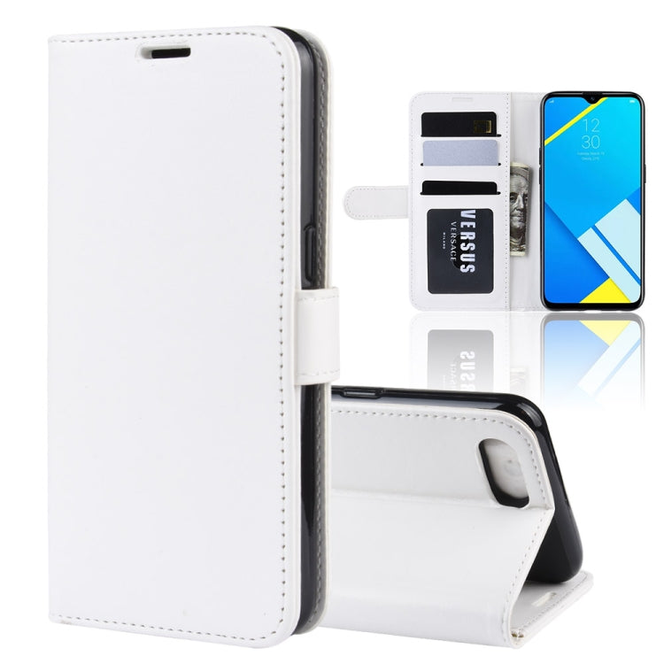 R64 Texture Single Fold Horizontal Flip Leather Case for OPPO Realme C2/OPPO A1K, with Holder & Card Slots & Wallet