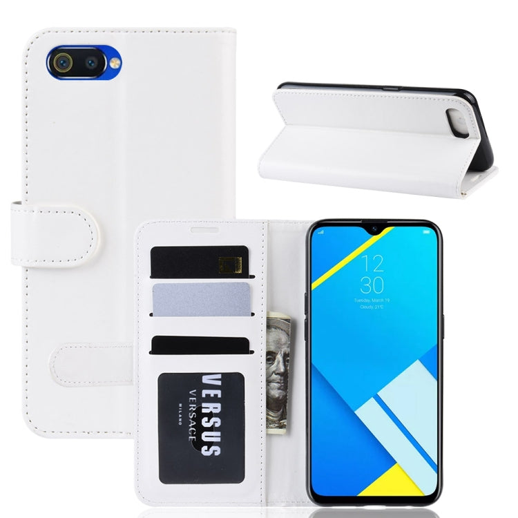 R64 Texture Single Fold Horizontal Flip Leather Case for OPPO Realme C2/OPPO A1K, with Holder & Card Slots & Wallet