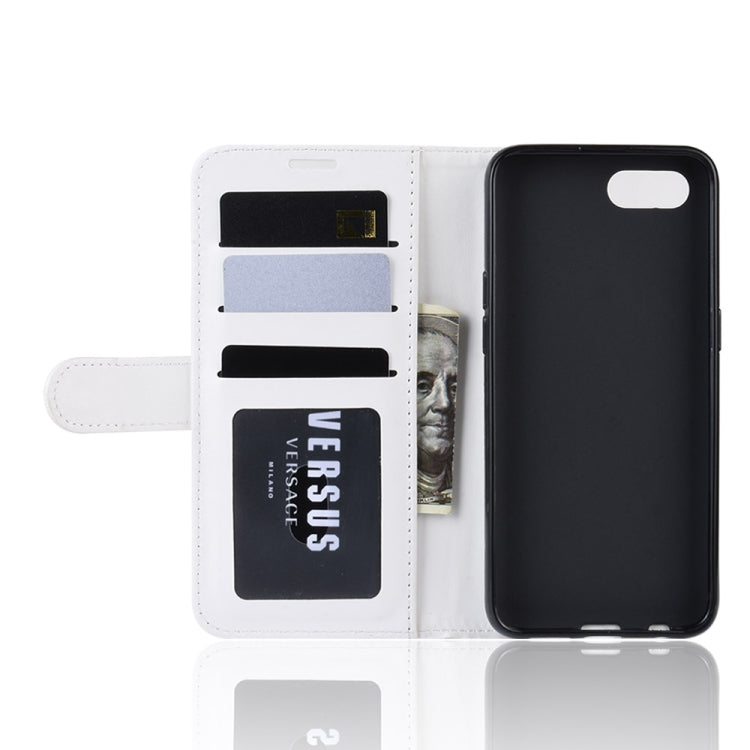 R64 Texture Single Fold Horizontal Flip Leather Case for OPPO Realme C2/OPPO A1K, with Holder & Card Slots & Wallet