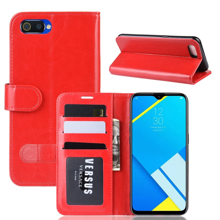 R64 Texture Single Fold Horizontal Flip Leather Case for OPPO Realme C2/OPPO A1K, with Holder & Card Slots & Wallet