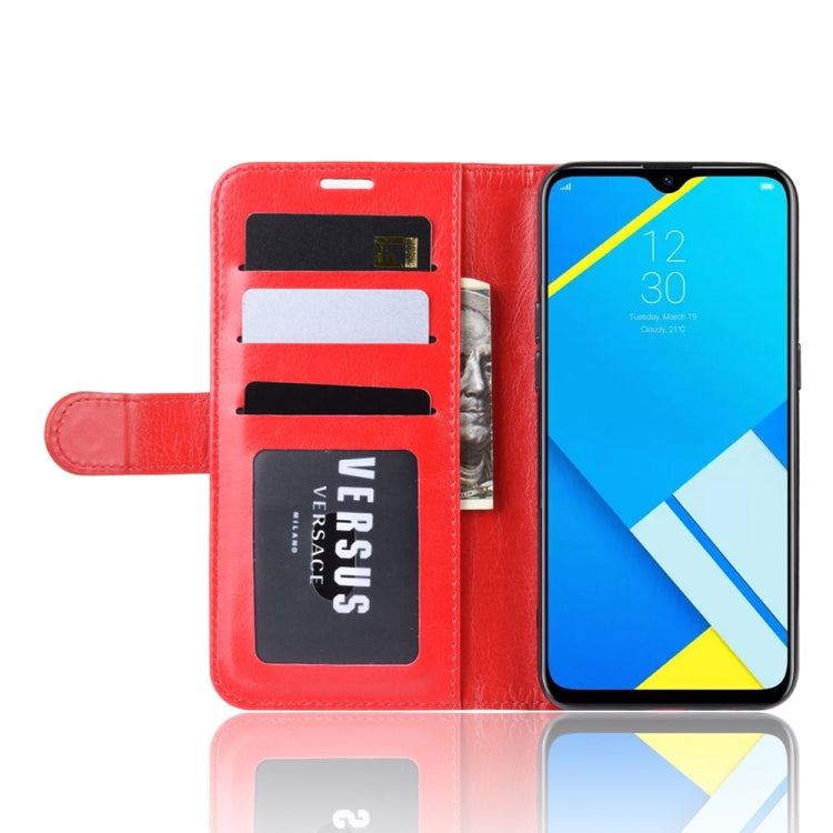 R64 Texture Single Fold Horizontal Flip Leather Case for OPPO Realme C2/OPPO A1K, with Holder & Card Slots & Wallet