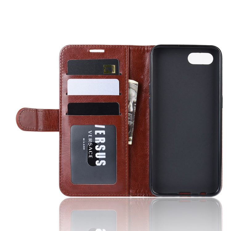 R64 Texture Single Fold Horizontal Flip Leather Case for OPPO Realme C2/OPPO A1K, with Holder & Card Slots & Wallet