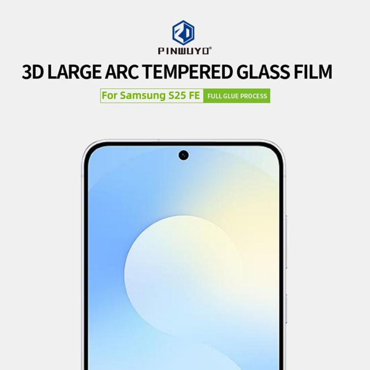 For Samsung Galaxy S25 FE 5G PINWUYO 9H 3D Full Screen Explosion-proof Tempered Glass Film - Black