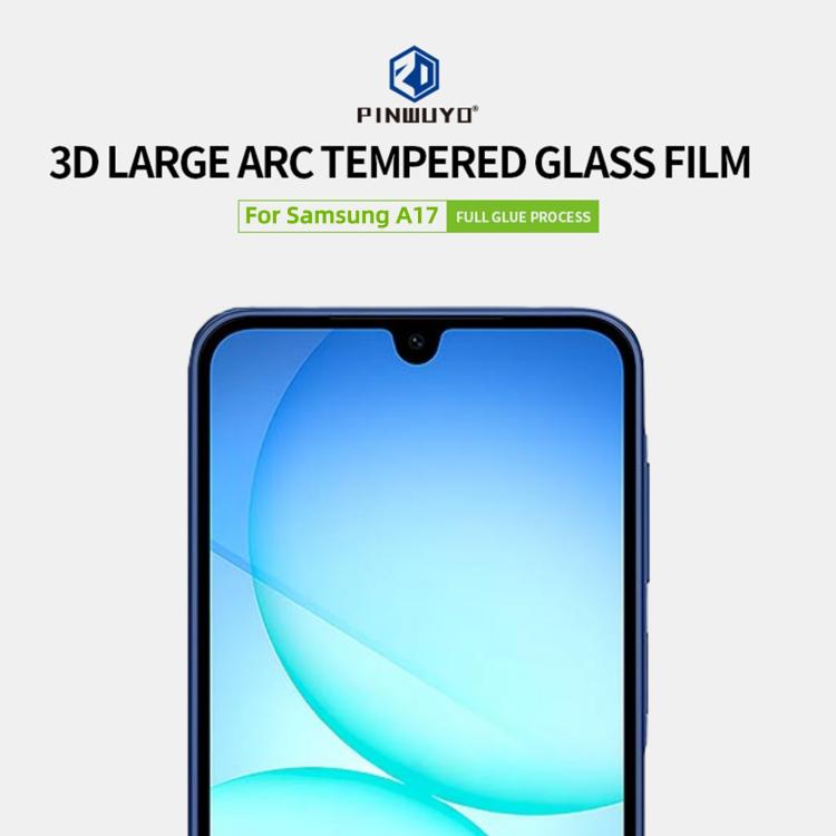 For Samsung Galaxy A17 PINWUYO 9H 3D Full Screen Explosion-proof Tempered Glass Film - Black