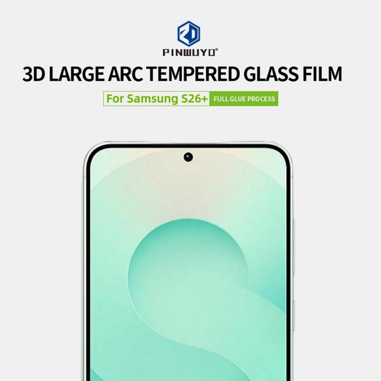 For Samsung Galaxy S26+ 5G Unlock PINWUYO 9H 3D Full Screen Explosion-proof Tempered Glass Film - Black