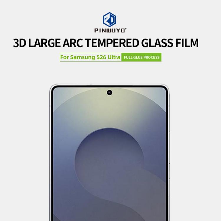 For Samsung Galaxy S26 Ultra 5G Unlock PINWUYO 9H 3D Full Screen Explosion-proof Tempered Glass Film - Black