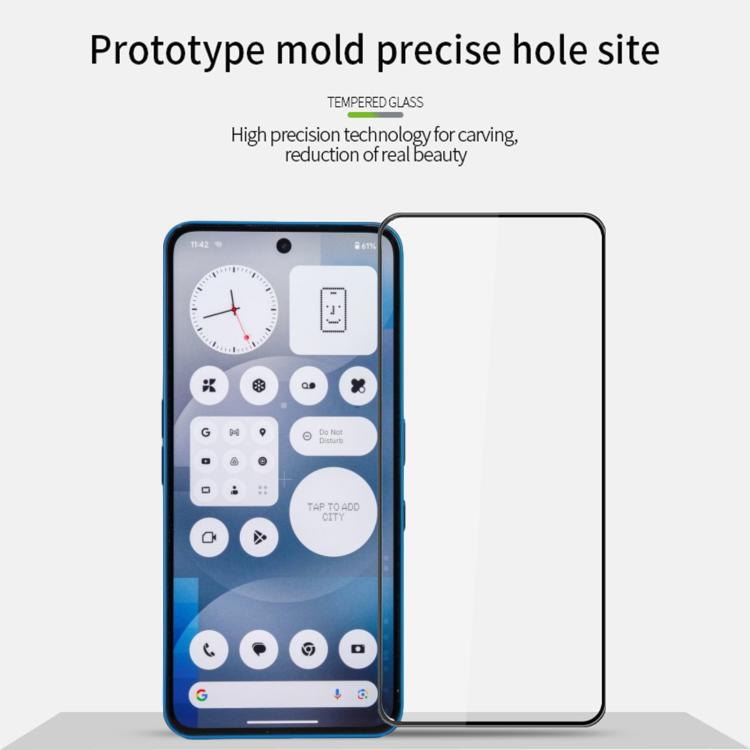 For Nothing Phone 3a / 3a Pro PINWUYO 9H 3D Curved Full Screen Explosion-proof Tempered Glass Film - Black