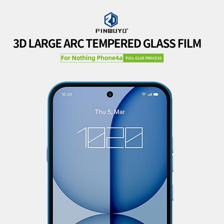 For Nothing Phone 4a PINWUYO 9H 3D Curved Full Screen Explosion-proof Tempered Glass Film - Black