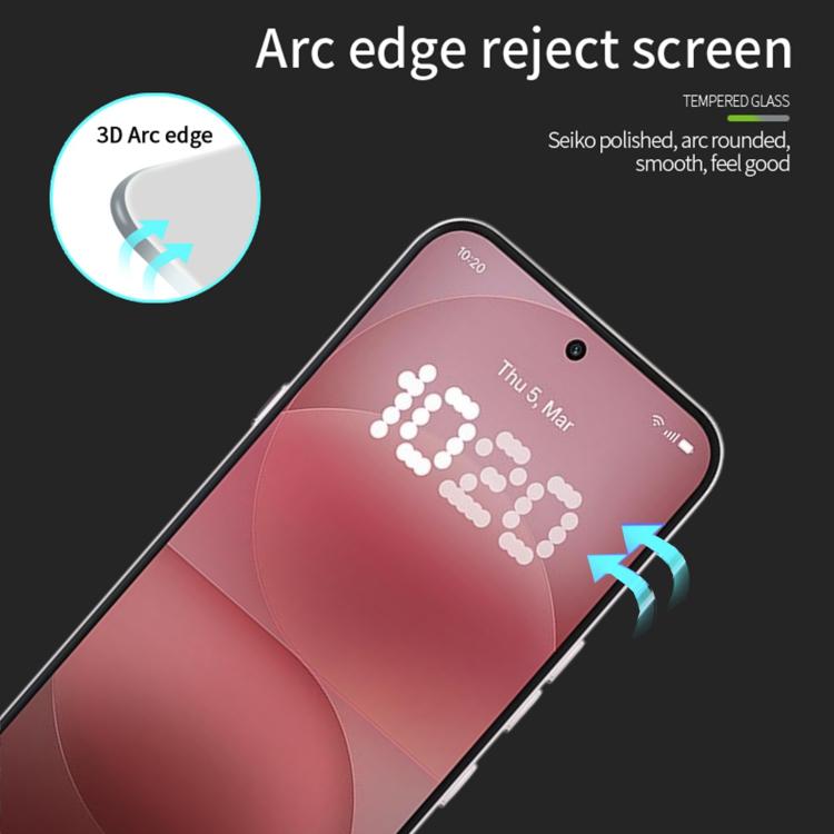 For Nothing Phone 4a Pro PINWUYO 9H 3D Curved Full Screen Explosion-proof Tempered Glass Film - Black