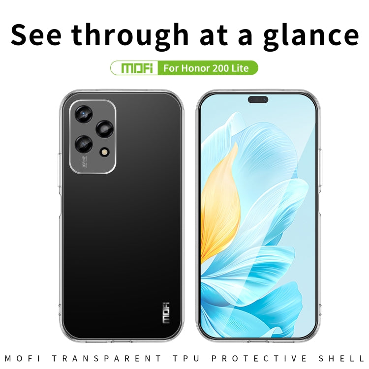 For Honor 200 Lite Global MOFI Ming Series Ultra-thin TPU Phone Case - Transparent