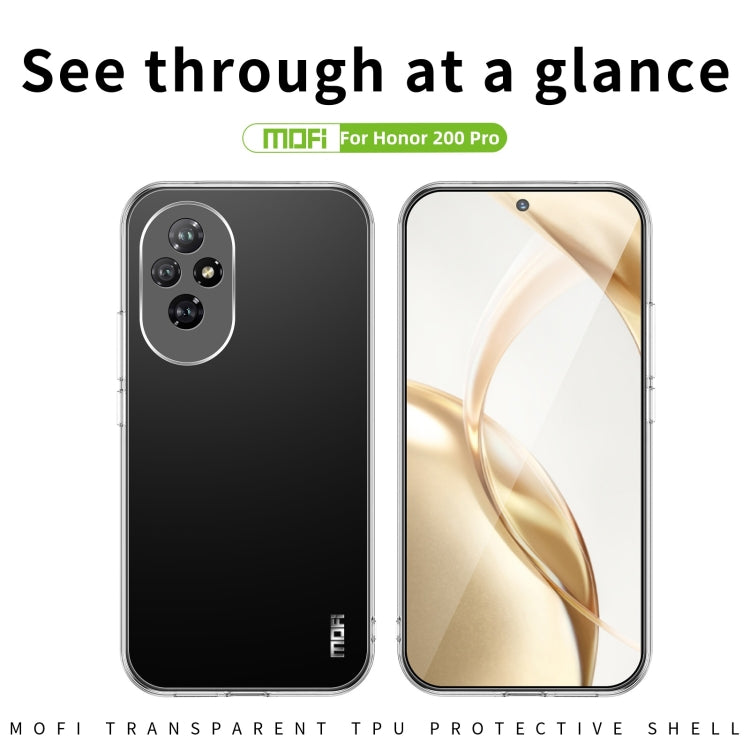 For Honor 200 Pro MOFI Ming Series Ultra-thin TPU Phone Case - Transparent