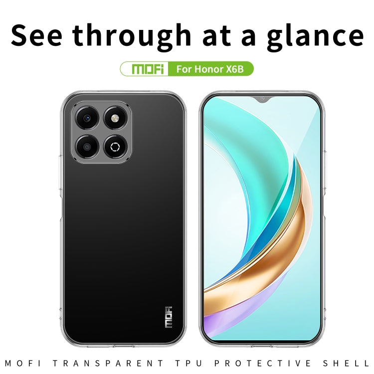 For Honor X6b MOFI Ming Series Ultra-thin TPU Phone Case - Transparent