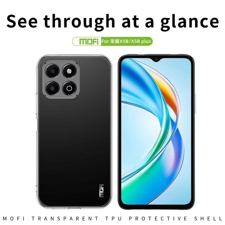 For Honor X5b / X5b Plus MOFI Ming Series Ultra-thin TPU Phone Case - Transparent