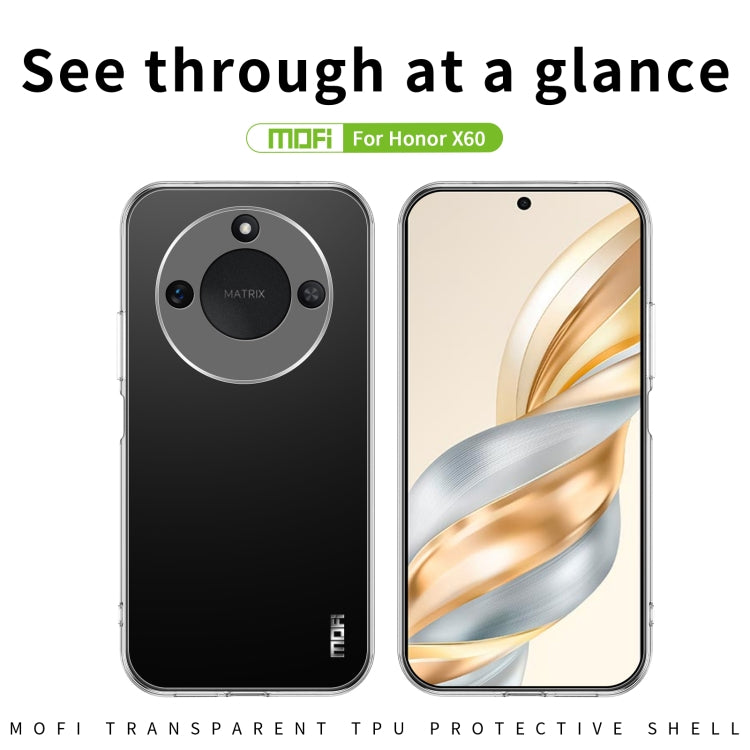 For Honor X60 MOFI Ming Series Ultra-thin TPU Phone Case - Transparent