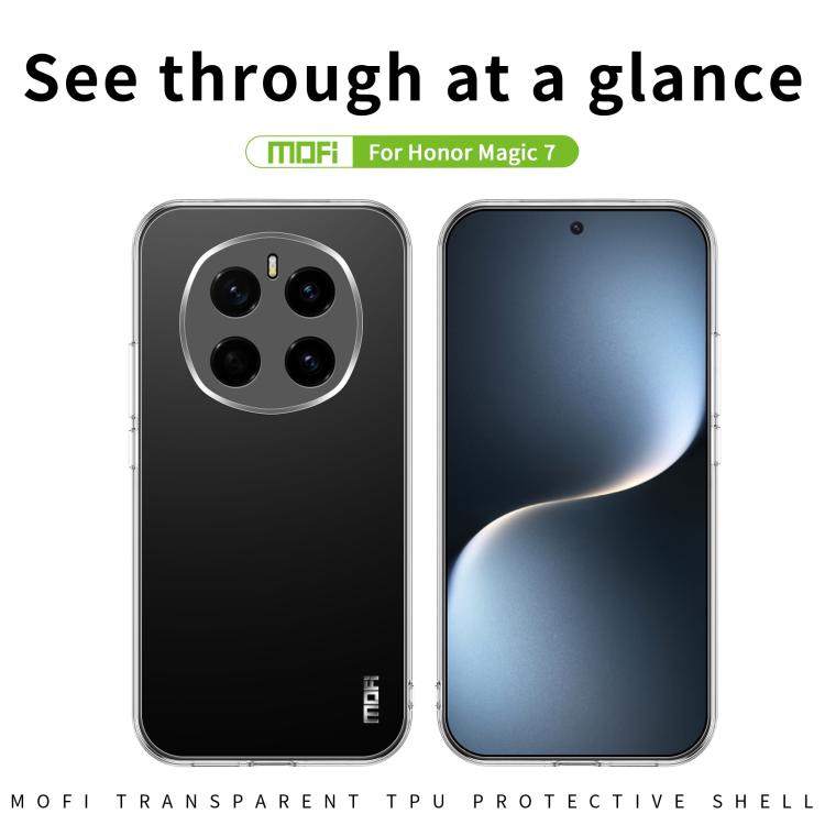 For Honor Magic7 MOFI Ming Series Ultra-thin TPU Phone Case - Transparent