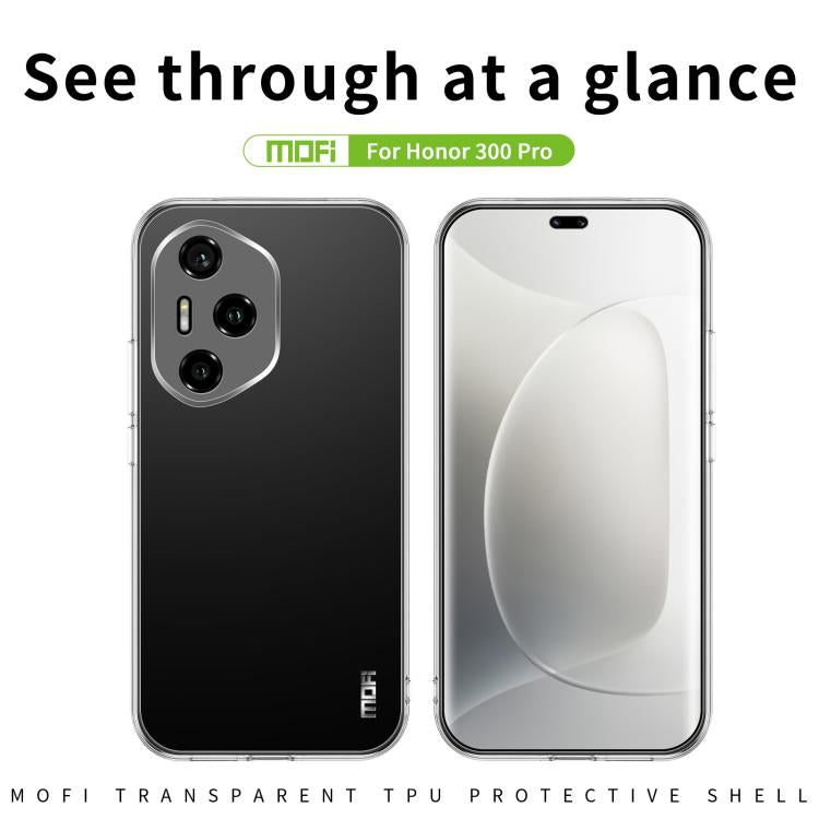 For Honor 300 Pro MOFI Ming Series Ultra-thin TPU Phone Case - Transparent